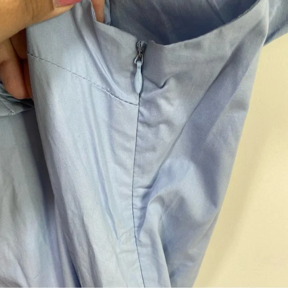 English Factory Midi Dress Womens S Blue V Neck Tiered Ruffle Quiet Luxury New - Picture 7 of 12